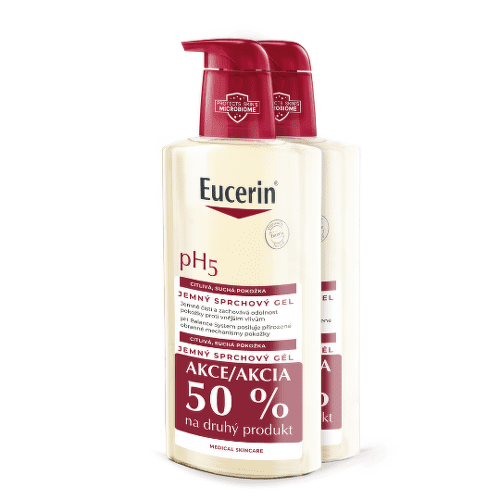 EUCERIN pH5 sprchový gél citlivá suchá pokožka -50% na druhý výrobok 2 x 400 ml